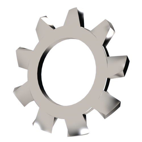 Toothed Lock Washer DIN6797 A Ø4.3/8.0 x 0.5 Nickel-Plated Spring Stee