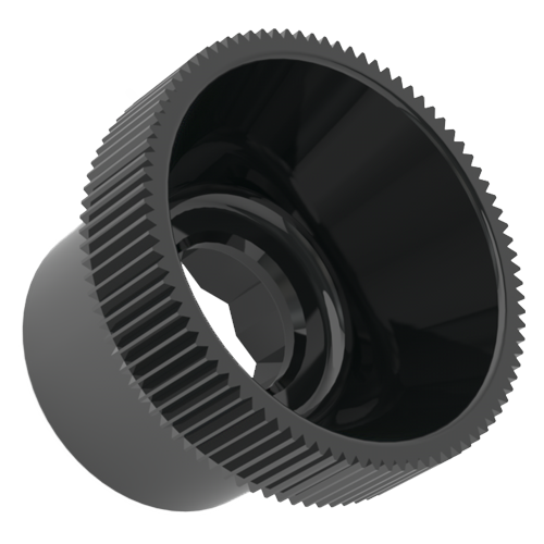 Knurled Knobs, Low, M6 black For Hex Screws and Nuts
