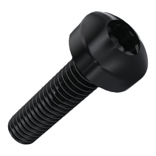 Flachkopfschraube ISO14583 M3x10 Stahl 4.8 schwarz Torx Linsenkopf