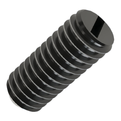 Set Screw DIN551/ISO4766 M6x12 PA-66 Schwarz Slotted Flat Point