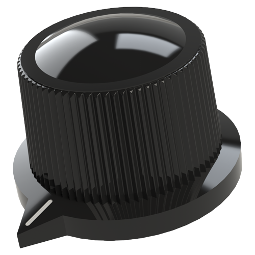 Tuning knob, lateral screw fixing with indicator, white marking