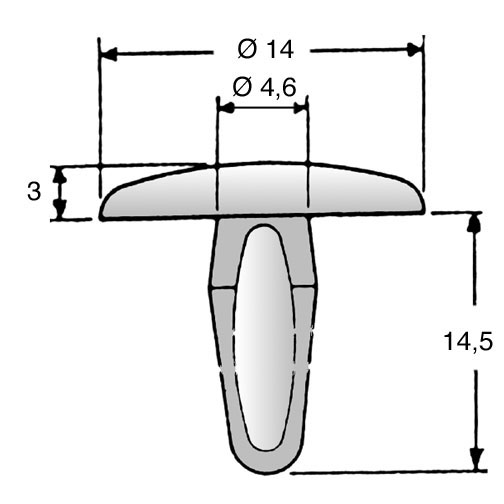 Drive Fasteners - Canoe Clip / Panel Thk. max. 0.8 to 3.0 mm