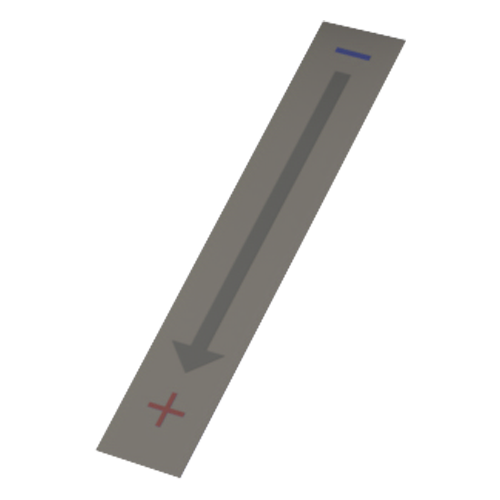 Polarity Indicating Label +/- Adheres to all surfaces