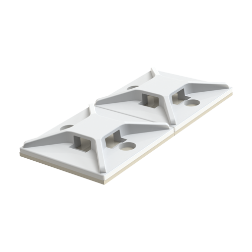 Flat Tie Holder 5mm 25.4x25.4mm ABS white UL94-V2 E136577