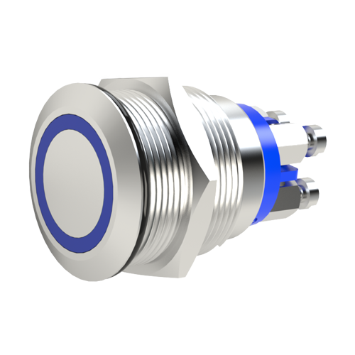 Switch Vandal Resistant Illuminated Stainless steel/1-pole/screw term.