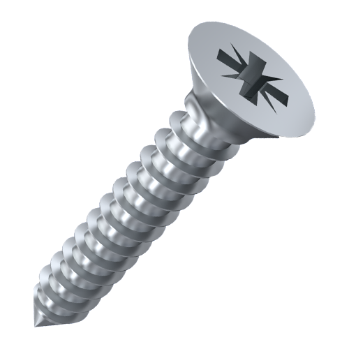 Tapping Screw DIN7982C Ø2.9x13 Plain Steel A2 Cross Recess CSK Head