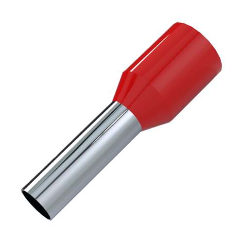 End-Sleeve DIN 46228/D 1mm² 8mm Polypropylen red - not UL-listed