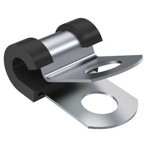 Kabelschelle Befestigung einseitig Ø6,4 | Bohrung Ø6,7 | Stahl verzinkt