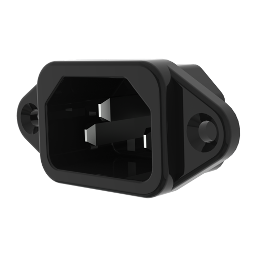 Appliance inlet with 6.3mm terminal Screw-on mounting