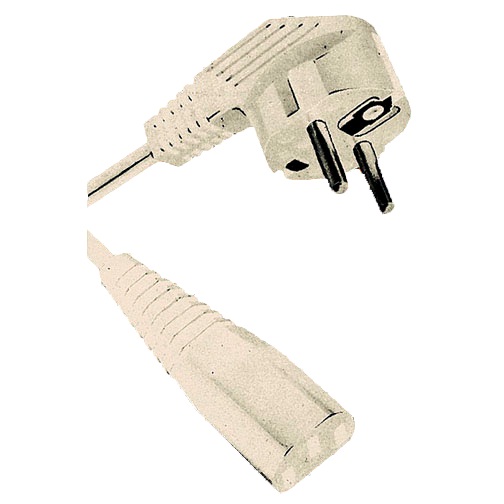 Power Cord Schuko 90°/Plug C13 VII-H05VV-F3G1,0-C13/2,5m/grey