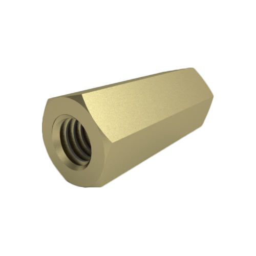 Abstandsbolzen Stahl gelb verzinkt I/I SW7x28 | Gewinde M4x9 / M4x9