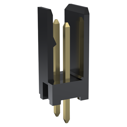 Single Row Shrouded Header 2-pole Thermoplast-GF UL94-V0_