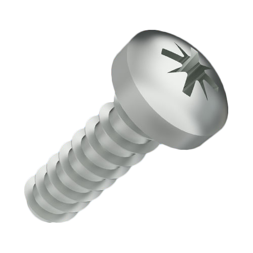 Self-Tapping Screw for Plastic 2.5x10 PT Galvanized Q&T Steel Pozi Pan Head