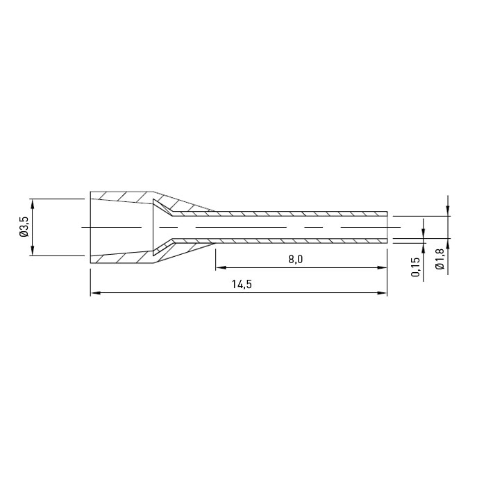 End-Sleeve 1.5mm² 8mm Polypropylen black - not UL-listed