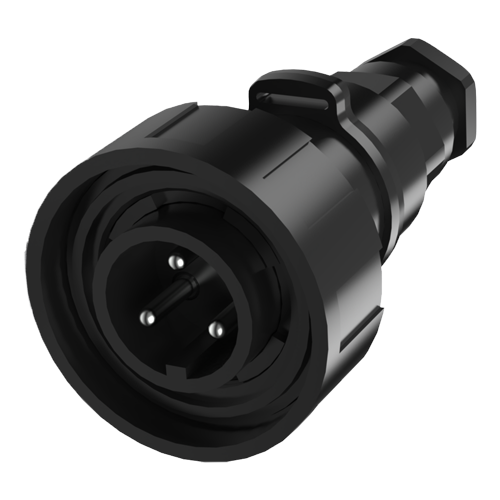 Flex Cable Connector IP68 3-pole Pin Version with Screw Locking Ring