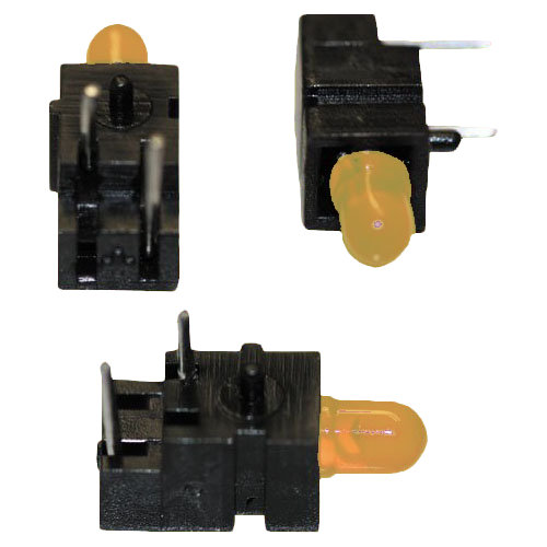 Single LED ø3mm/90°angled/yellow Pitch 2.54mm