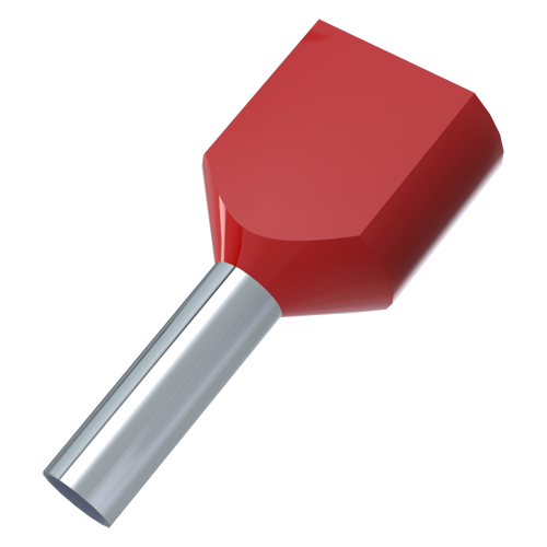 End-Sleeve 2x 1.5mm² 12mm Polypropylene red - not UL-listed