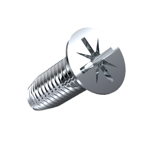 Gewindefurchende Schraube DIN7500M M4x25 Einsatzstahl verzinkt Pozi Senkkopf