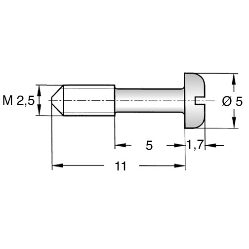 Captive Screw M2.5x11 Pan Head black Brass Slotted