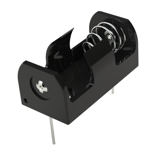 Battery Holder 1/2 AA PC/Base Mounting/Polypropylen black