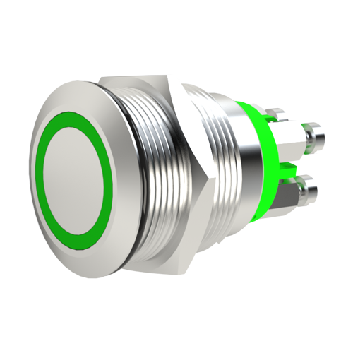 Switch Vandal Resistant Illuminated Stainless steel/1-pole/screw term.