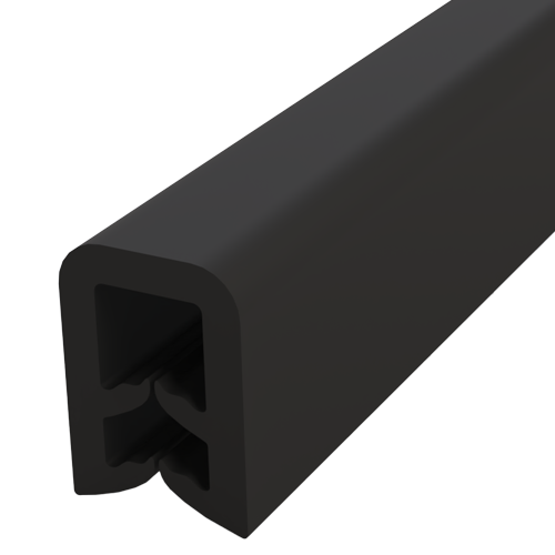 Edge Protection Steel with complete silicone gasket,black/up to 0.125"