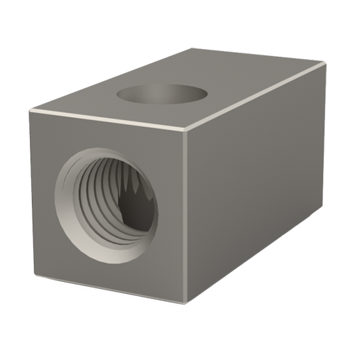 Threaded Block 12x6x6 | M3 / Ø3.2 Nickel-Plated Brass