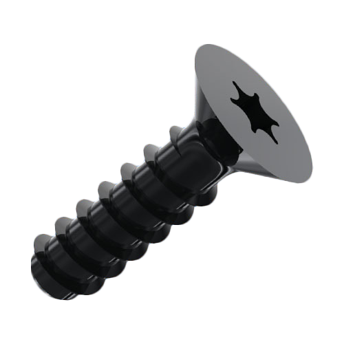 Self-Tapping Screw for Plastic 3x20 PT Black Galv. Q&T Steel Torx Countersunk