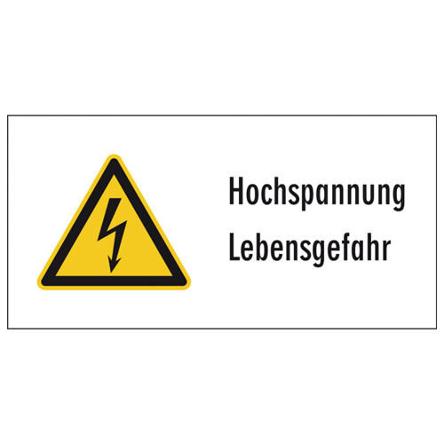 Labels - High Voltage DIN EN ISO 7010-W012