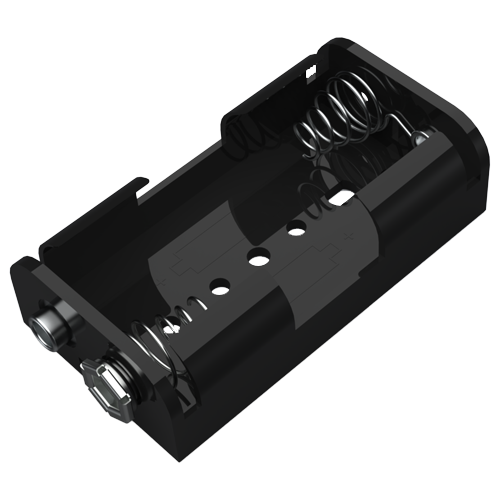 Batteryholder 2x"AA" Mignon Cells with 6 Prong Snap Terminal