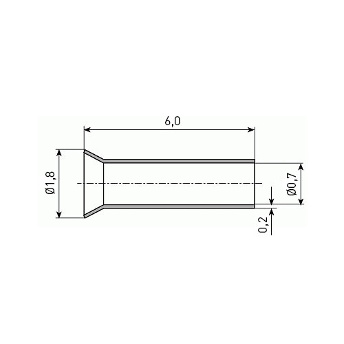 End-Sleeve 0.1-0.3mm²/AWG 26-24 Brass silver-plated