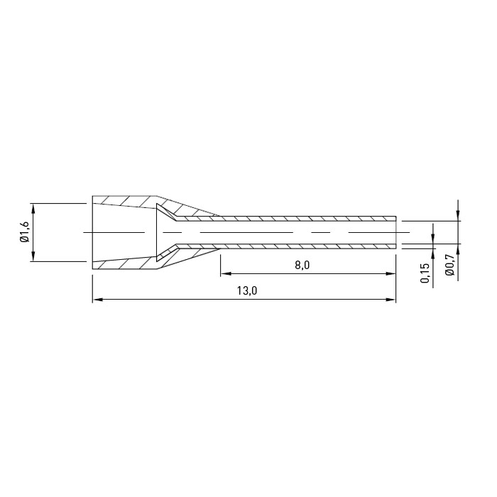 Aderendhülse DIN46228 0,14mm² 8mm Kennfarbe: grau