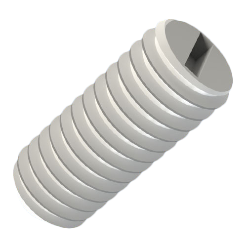 Set Screw DIN551/ISO4766 M5x8 PA-66 Natural Slotted Flat Point