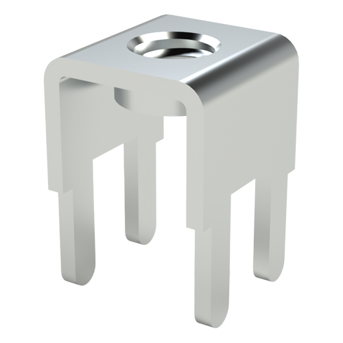 Anschlussklemme M4 - senkrecht / ohne Schraube / max. 15 A / Messing