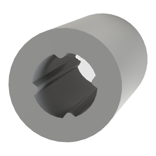 Round Spacer Ø3.7/6.4 x 10.0 PVC gray Self-Retaining