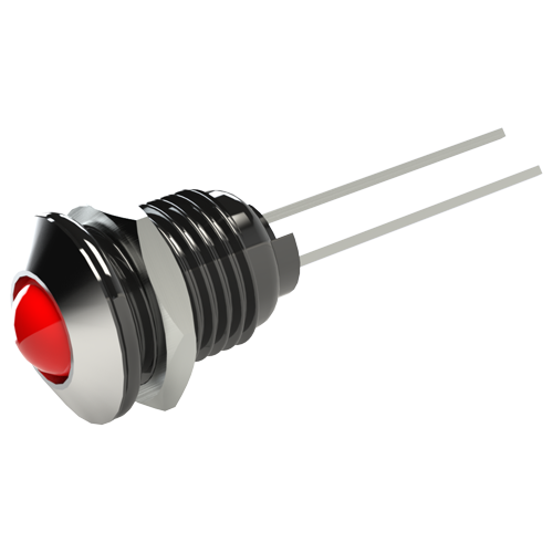 LED Indicator 5mm T1-3/4 red IP66 Aluminium clear
