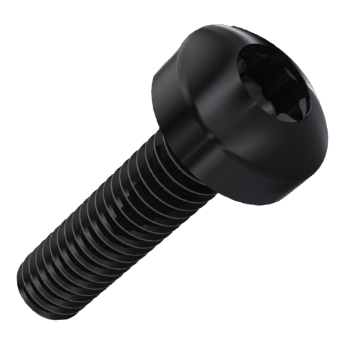 Flachkopfschraube ISO14583 M3x8 Stahl 4.8 schwarz Torx Linsenkopf