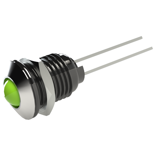 LED Indicator 5mm T1-3/4 green IP66 Aluminium clear
