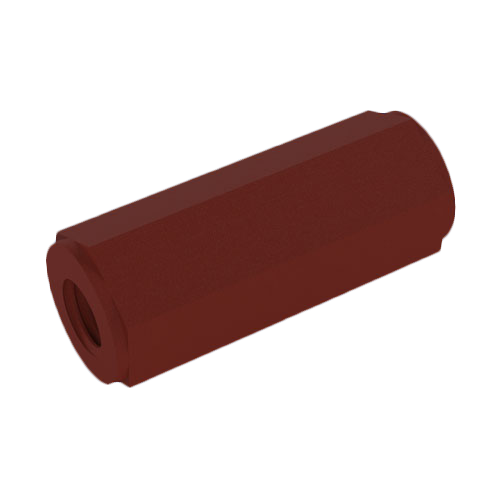 Abstandsbolzen Polyamid 6.6 rotbraun I/I SW6x14 | Gewinde M3 durchgehend
