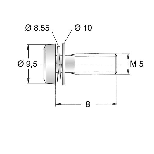 Kombischraube ISO14583 TX Z4-1 M5x8 ST 8.8 verzinkt U-Scheibe+Federring