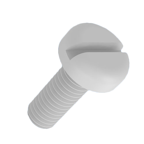 UNC-Schraube UNC6-32x6,3 PA6.6 natur Schlitz Flachkopf
