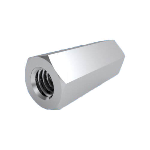 Abstandsbolzen Messing vernickelt I/I SW5x6 | Gewinde UNC4-40 durchgehend
