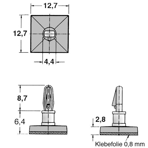 PCB Support 6.4 Self-Adhesive Polyamide 6.6 natural