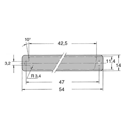 Cut-Out Cover for D-Sub 25-poles / 54.0 x 14.0 mm
