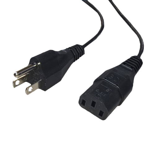 Power Cord USA NEMA5-15/EN60320/C13 SVT3X18AWG,black 2.0m/10A-125V