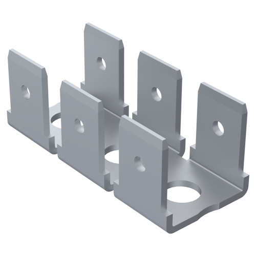 Flachstecker  6x 6,3x0,8 | 90° | ø4,1 Messing verzinnt