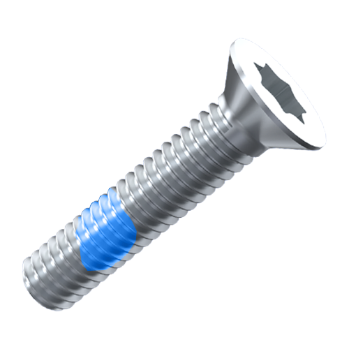 Thread-Locking Screw ISO14581 M4x25 Galvanized Steel 4.8 Torx Blue PA Patch