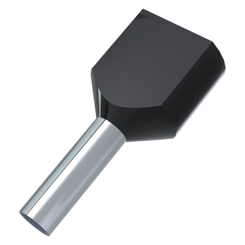 Double End Sleeves 2x1.5mm²/12mm Polypropylene,black