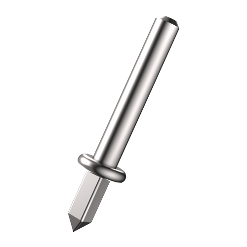 Solder Terminal Pin ø1.3x11.0mm Brass silver-plated - square press-in