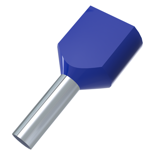 Zwillings-Aderendhülse 2x 16mm² Kennfarbe: blau/Nicht UL gelistet